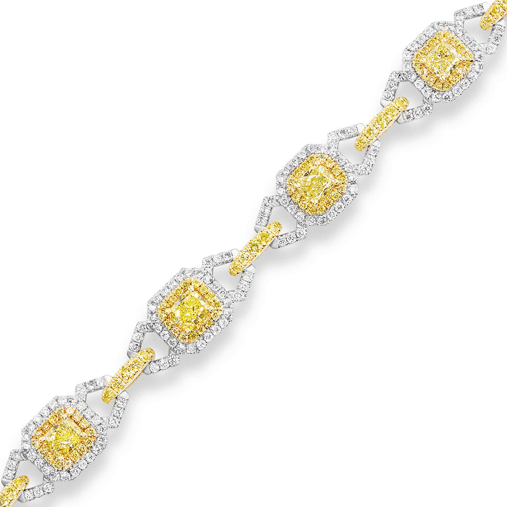 Yellow and White Diamond Spectacular Laykin Bracelet