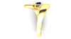sapphire and 18 karat yellow gold bypass ring